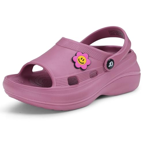 Image of DOCTOR EXTRA SOFT Women's Classic Smiley Charm Clogs /Sandals with Adjustable Back Strap for Adult| Comfortable & Lightweight | Stylish & Anti-Skid| Casual Waterproof Everyday Mules Girls Ladies D-539