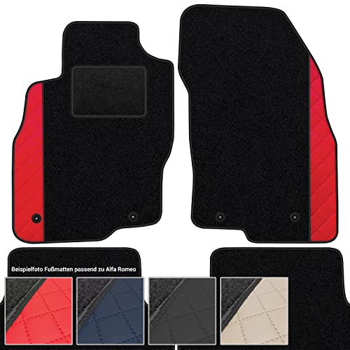 moto-MOLTICO Fußmatten Auto Velours Autoteppiche Schwarz Automatten Set 4-teilig - Auffälliges...