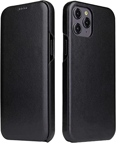 Étui à rabat en cuir véritable iPhone 14 Pro Max fermeture magnétique sécurisée