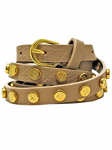 Luxury Divas Skinny Gold Tone Studded Belt