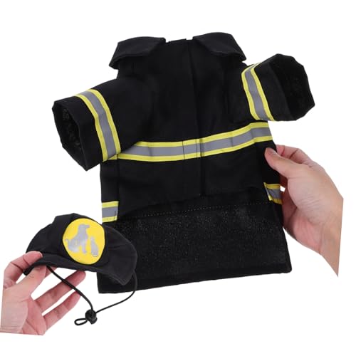 Disfraz Bombero para Perros Talla S Negro miniatura 4