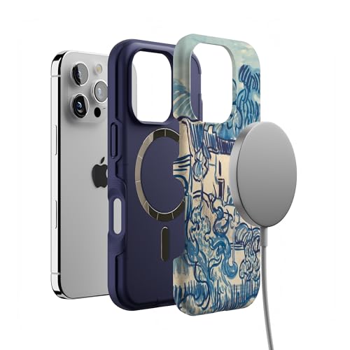 Casely iPhone 16 Pro Case | Van Gogh | Landscape with Houses Phone | Compatible with MagSafe | Bold Protective Design