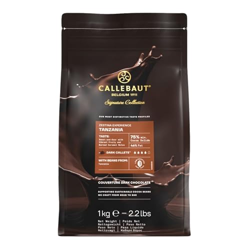 Callebaut Zestina Tanzania Dark Chocolate Couverture Callets 75% Cocoa 1kg