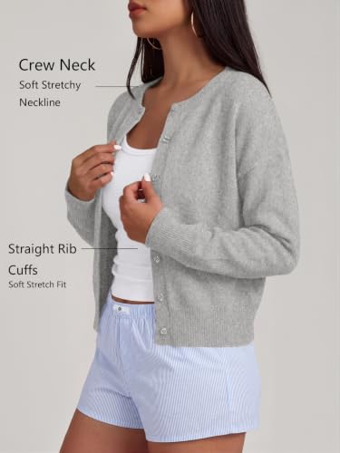 Image of Trendy Queen Cropped Cardigan Sweaters for Women Fall Fashion Clothes 2026 | Lightweight Knit Button-Down, Y2K Open-Front Layering Piece for Fall, Spring & Office Wear