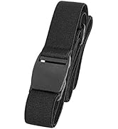Men's No Show Elastic Stretch Belt Invisible Casual Web Belt Quick Release Flat Plastic Buckle