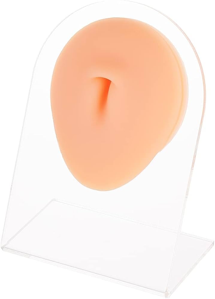 TAT RABBIT Silicone Skin for Piercing Practice – Realistic Soft Fake Skin Model for Training, Reusable Tattoo & Piercing Practice Tool (1 Piece) (Navel- Belly) | Realistic Soft Fake Ear, Reusable, Tattoo Training Tool, Beginner Friendly, Flexible Silicone-picture-46