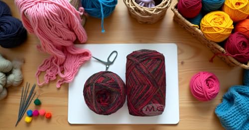 Image of Ganga G-Ball Mehroon (300 gm) Wool Ball Hand Knitting Wool /Art Craft Soft Fingering Crochet Hook Yarn, Needle Knitting Yarn Thread Dyed C B CE