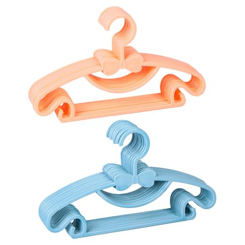 Eterspr 10 Pezzi Appendiabiti per Neonati, Appendiabiti per Bambini, Bambini Grucce Antiscivolo Bambino Plastica, per Magliette per Neonati, Maglioni, Pantaloni (colore arancione, blu)