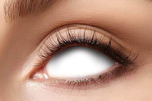 Lentilles sclérales blind white effet blanc total utilisables 1 an pour halloween et cosplay