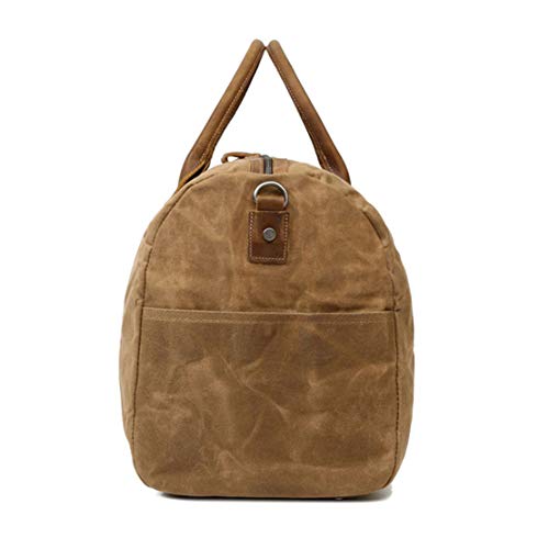 Casual Travel Duffel Canvas Luggage Handbag Gym Sports Overnight Weekend Bag Sports Overnight Gym Luggage Weekend Tote Bag (Color : Dark Gray)(Khaki)4