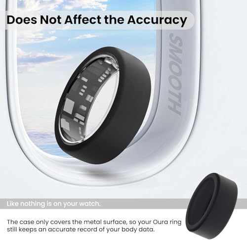 Image of Smart Ring Silicone Cover Compatible with Oura Ring Gen 3, Gabit Ring- Lightweight Silicone Smart Ring Protector, Skin Friendly Case for Working Out, (M for 11 /12 /13 /14) Black