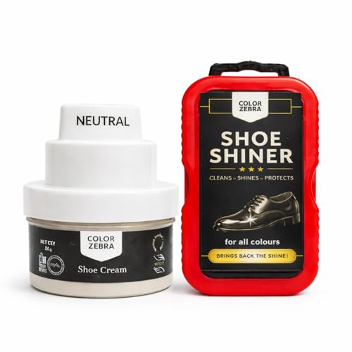 Image of Color Zebra Cream Shoe Polish (Pack 50 Grams) and Shoe Shiner| Carnauba Wax Shoe Polish Cream with Silicon Oil and Leather Conditioner