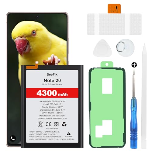 Beefix Batterie de rechange haute capacité pour Samsung Galaxy Note 20 (N980F/N981B), 4300 mAh, pour Galaxy Note 20 5G (EB-BN980ABY) avec outils de réparation...