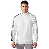 adidas Golf Men's 3 Stripes 1/4 Zip Layering Top, White/Black, Medium