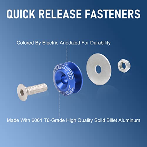 Jdmspeed Blue Universal Cnc Billet Bumper Trunk Quick Release Fastener Kit #TOP1