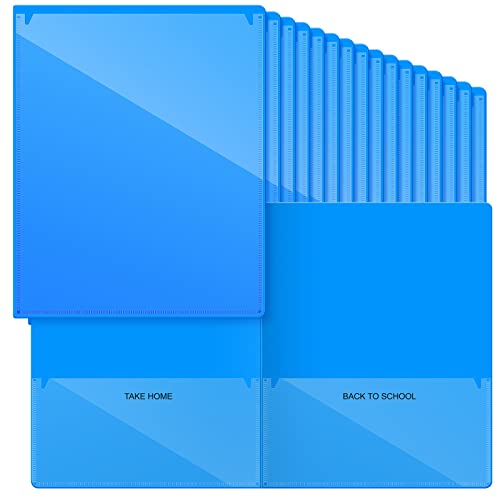 Henoyso 72 Pcs Plastic Take Home Folders with 2 Pockets Parent Teacher Classroom Communication Homework Folder for Students Parent Teacher Connect (Blue) by Henoyso - Used condition - US$45.31
