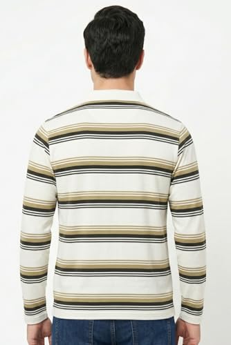 Image of SANE ORIGINALS Full Sleeves Polo T-Shirt for Men with Pocket || Stripe Collar and Pocket T-Shirt for Men Long Sleeves