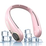 Portable Neck Fan,Hands Free Personal Wearable Bladeless Fan,6000mAh USB Rechargeable,360Β° Cooling,LED Display,4-Speeds,Birthday Gifts for Men Women Dad Mom,Stocking Stuffers Christmas Gifts (Pink)