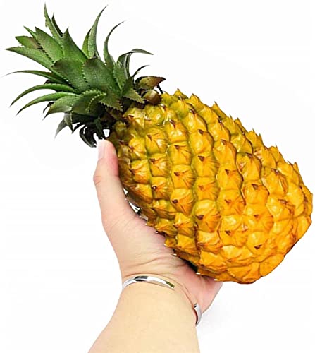 Fake Pineapple Ornament Artificial Pineapple Figurine Fake Fruit Statue Simulation Fruits Vegetables Photo Prop For Hawaiian Luau Tropical Summer Party Props - Yellow, Size S #TOP2