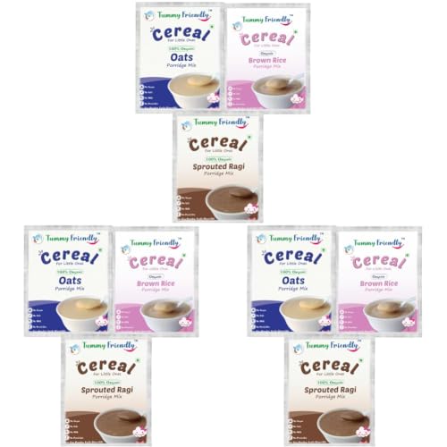 Image of TUMMY FRIENDLY Foods Certified Organic Porridge Mixes Trial Packs (3, Stage1-3x50g) (Pack of 3)