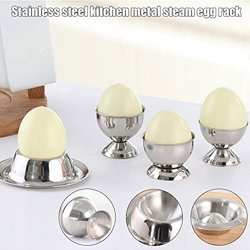 Frdun Eierbecher, Eierschale, Sets, Frühstücks-Dampfregal, Becherhalter, Tischbecher, Edelstahl, weich, gekochte Eierbecher zum Braten, Eier, Pochieren – Bild 4