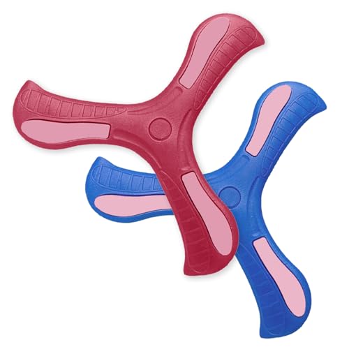 Vordpe Boomerang para Niños - 2 Piezas, Frisbee Suave de Tres Hojas, Lanzador Que Regresa, Espuma