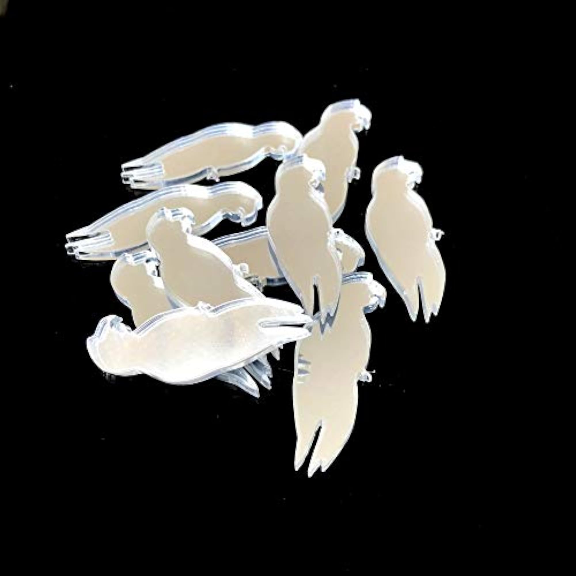 Parrot Shaped Crafting Mirrors, Set of 10