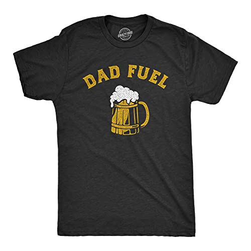 Mens Dad Fuel T Shirt Funny Fathers Day Beer Drinking Pint Lager Ale Lover Tee for Guys Funny T Shirts Dad Joke Apparel for Men Cool Beer Short Sleeve Black - XL