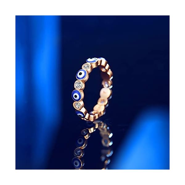 Puerzi-Evil-Eye-RingRose-Gold-Plated-Ring-Suitable-for-Women-GirlsSize-6-to-10 Puerzi Evil Eye Ring,Rose Gold Plated Ring Suitable for Women Girls,Size 6 to 10 (Gold, 9)