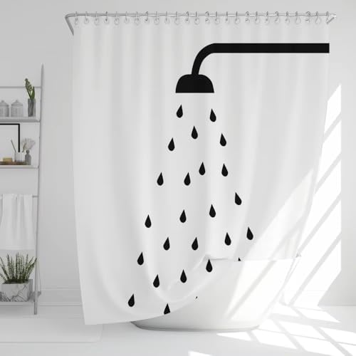 Rideau de douche minimaliste en tissu polyester texturé de haute qualité