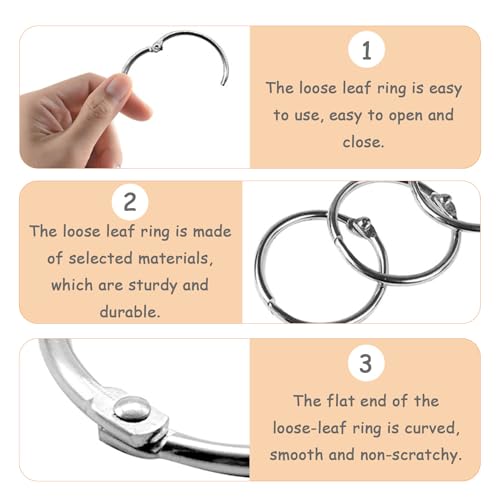 20 Pcs Anneaux de Reliure 20mm,Anneaux Articulés Métalliques Ouvrable pour Livre Classeur,Cahier, Scrapbooking, à Bloc-note,Document, Albums,Porte-clés, Bricolage – vue 5