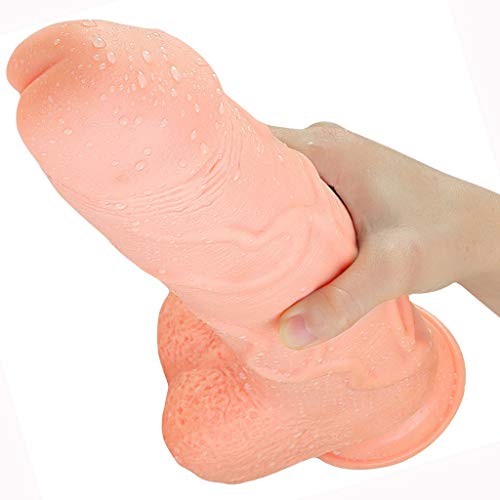Cazzo realistico, Bacchetta Vibrante Con Ventosa Svasata Doppia Maglietta Design Ergonomico Bastone Morbido Di Dimensioni Perfette |Stick In PVC |Lunghezza: 33,5 Cm / 13,2 Pollici |Diametro: 7 Cm / 2,