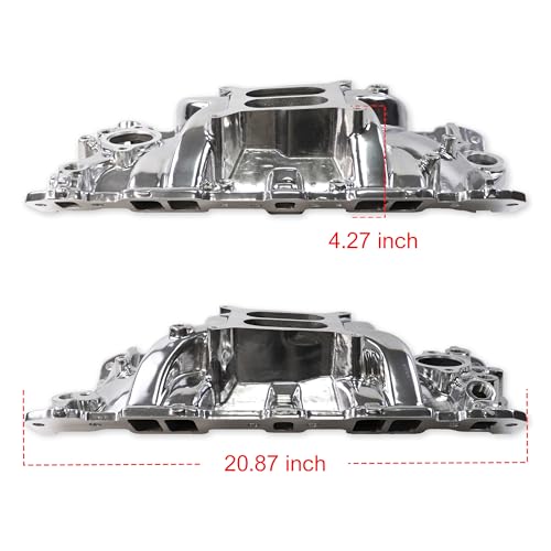 Image of 2701 EPS Dual Plane Intake Manifold for SBC 262-400 V8 Polished | Compatible with Chevy Small Block 305 327 350 383 1955-1986 Idle-5,500 RPM Cast Aluminum Square Bore