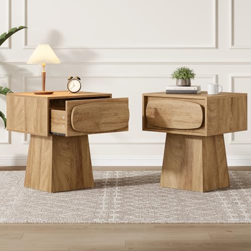 Tribesigns Side End Table Set of 2 with Storage Drawer