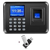 Thustand 2.4" TFT USB Máquina de Asistencia Biométrica de Huella Dactilar con 8G Memoria Flash, Registrador de Cheques del Empleado, LCD Pantalla, Sistema Española