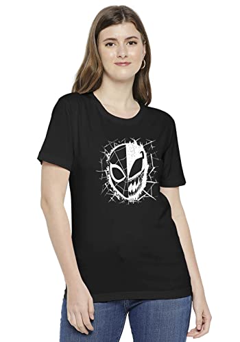 Image of Wear Your Oipnion Women's Premium Cotton Graphic Printed Unisex Relaxed Fit Glow in Dark Tshirt (We are Venom)