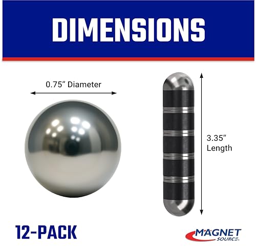 Image of Master Magnetics COW-RUM5CX12 Cow Magnet, Ultimate Heavy Duty Ru-Master 5, Steel Ring and Ferrite, 0. 75 Diameter, 3. 375 Length, Black and Silver (Pack of 12)