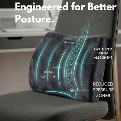 Image of Lumbar Cushion Car Back Support, Slim Car Seat Back Support for Car Seat Cushions and Lumbar Support for Car, Portable Car Cushion for Office Chair and Home Seating-Grey