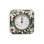 Decorative Mini Table Clock, Vintage Metal Silent Analog Clock Quartz Battery Operated Table Top Clock for Living Room Decor Shelf