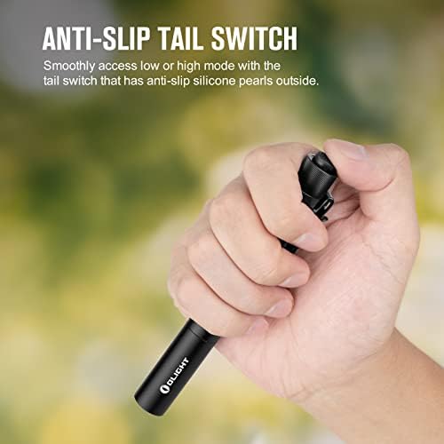 OLIGHT I3T Plus EOS Slim Pocket Torch with Dual AAA Batteries 250 Lumens 70 Meters Throw Tail Switch Flashlight for Hiking, Camping (Black)