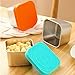 ZXiaJUMCR 4 Packs of 6 oz Stainless Steel Snack Containers,condiment cups reusableStorage Containers, Easy Open Leakproof Metal Snack Containers with Silicone Lids for All Kinds of Homework Jobs.
