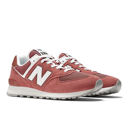 New Balance Unisex 574 V2 Familiar Ground Sneaker,Red/White,Men 10.5 / Women 12