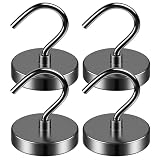 Grtard 4 Pack Magnetic Hooks Heavy Duty, 110lbs Strong Magnet Hook
