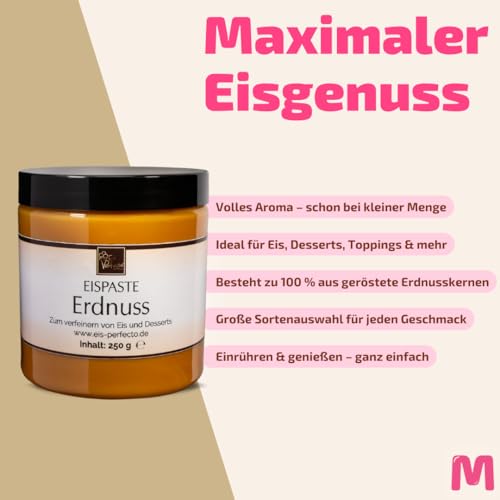 Erdnuss-Eispaste » 100% geröstete ERDNUSSkerne » für selbstgemachtes leckeres Eis » ohne künstliche Aromastoffe » auch zum Verfeinern von leckeren Desserts, Getränke uvm. » Inhalt 250 g – Bild 4