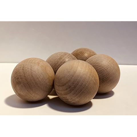 Hockey Revolution Swedish Stickhandling Balls 5-Pack - Hardwood No-Bounce Floorball Training Equipment - for Floor Dribbling Skills, Dekes & Ball Handling Drills - 2-Inch Diameter Cover