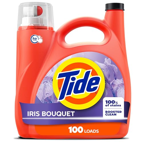 Tide Détergent à lessive liquide Iris Bouquet, 100 brassées, 3,69 L