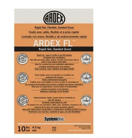 Ardex FL Rapid Set Flexible Sanded Grout, 10 lb. Bag (Ardex FL Sanded Floating Driftwood #07 Rapid Set, Flexible, Sanded Grout 10 LB Grout)