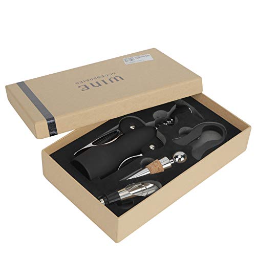 Saca-rolhas de aço inoxidável, saca-rolhas de asa, abridor de garrafa de vinho rolha kit de acessóri