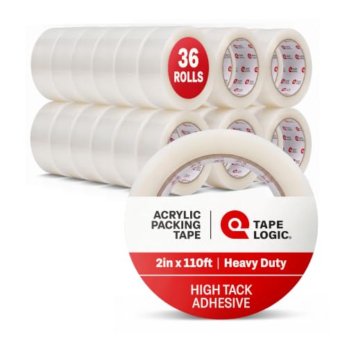 Image of Tape Logic Packing Tape (36-Rolls), 2 inch x 110 yd - Strong Packaging Tape Refill for Shipping, Moving, Order Fulfillment, Acrylic 2.0 Mil