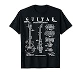 Electric Guitar Vintage Patent Guitarist Drawing Print T-Shirt
